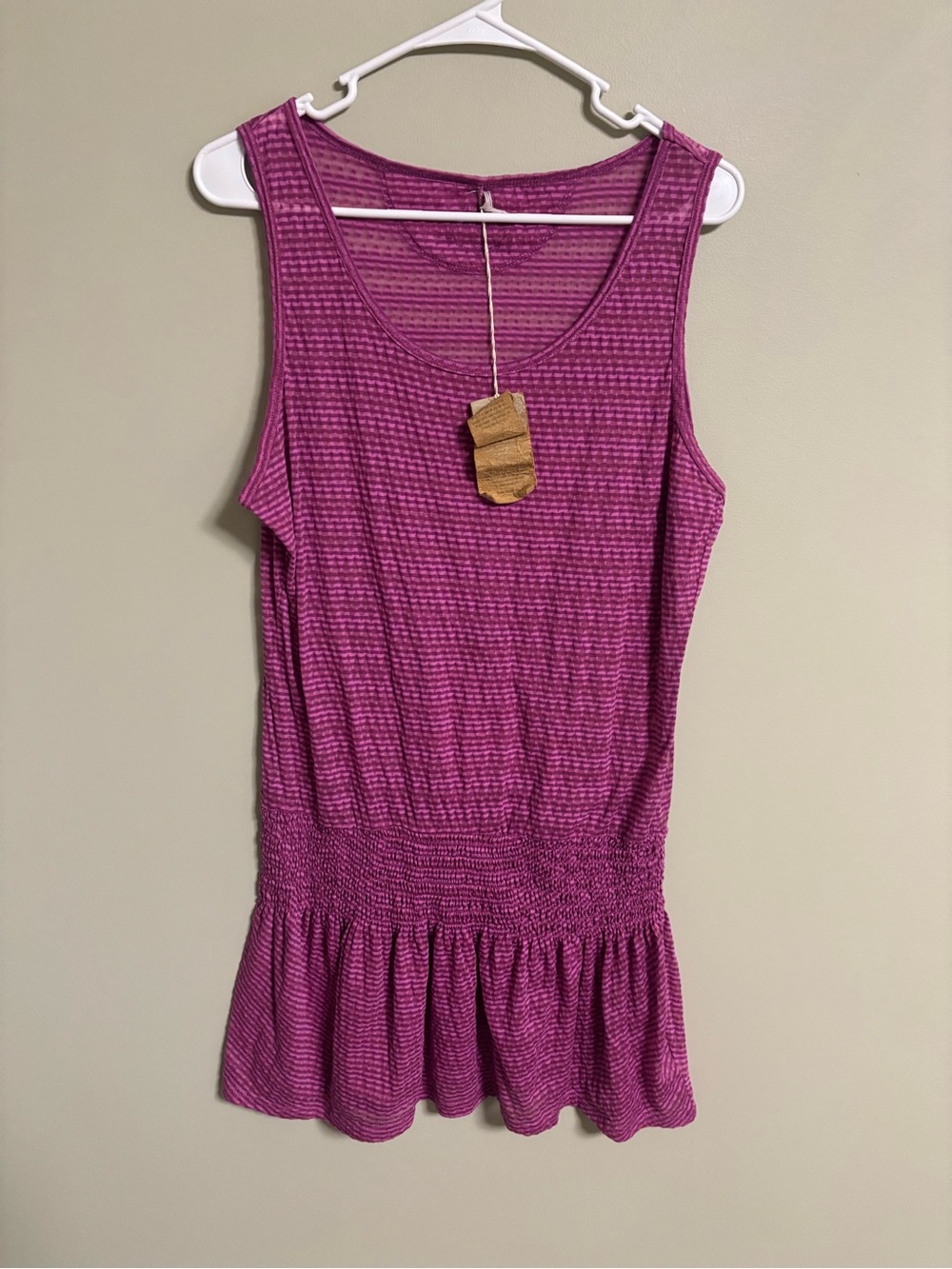 prAna Stretch Cool Purple Burnout Jersey Knit Zadie Dress Size XL Drop Waist